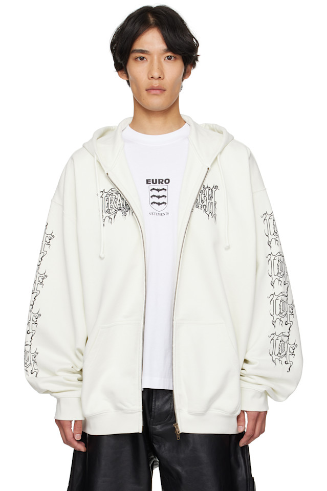 

Vetements Толстовка Off-White Cradle of Filth с логотипом, свободного кроя, на молнии
