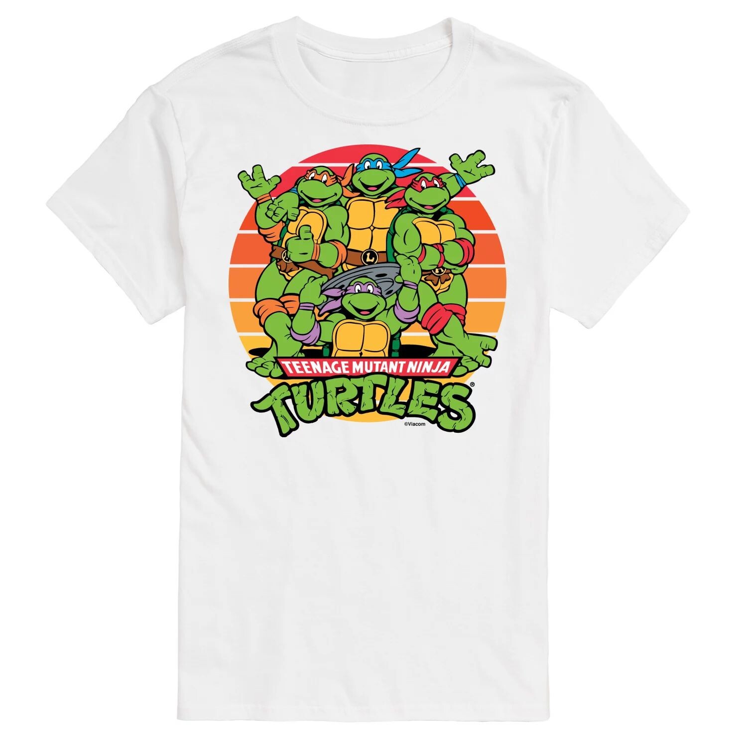 

Футболка Big & Tall TMNT с рисунком в стиле ретро License, белый