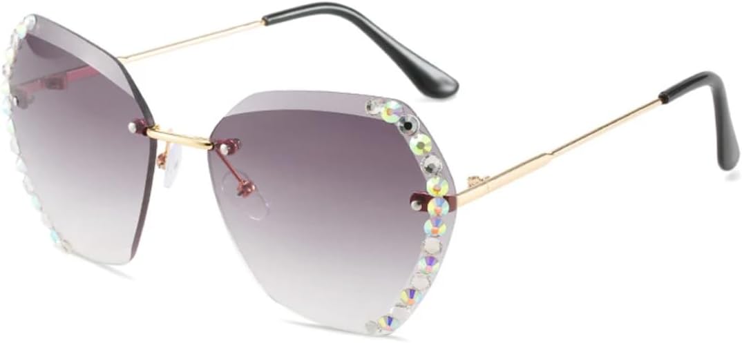 

Солнцезащитные очки с защитой UV400 | Увеличенные безободковые цветные линзы | Для женщин и мужчин | Для занятий спортом на открытом воздухе и вождения DSVIGF, Gradient Gray