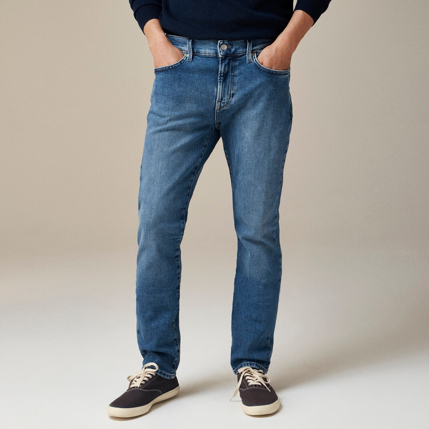 

484 облегающие джинсы-стрейч средней степени стирки J.Crew, индиго