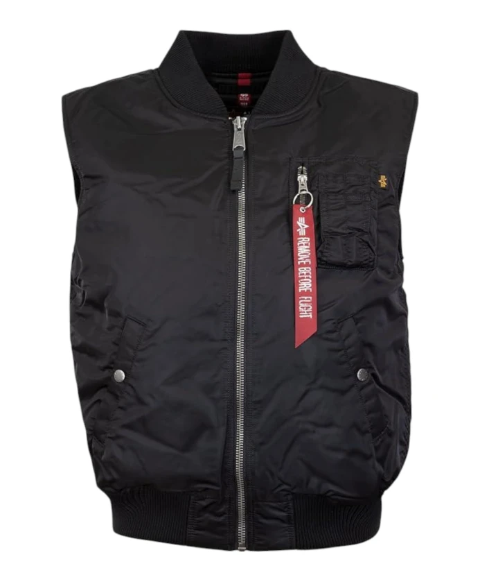 

Флисовый жилет-бомбер Alpha Industries, черный