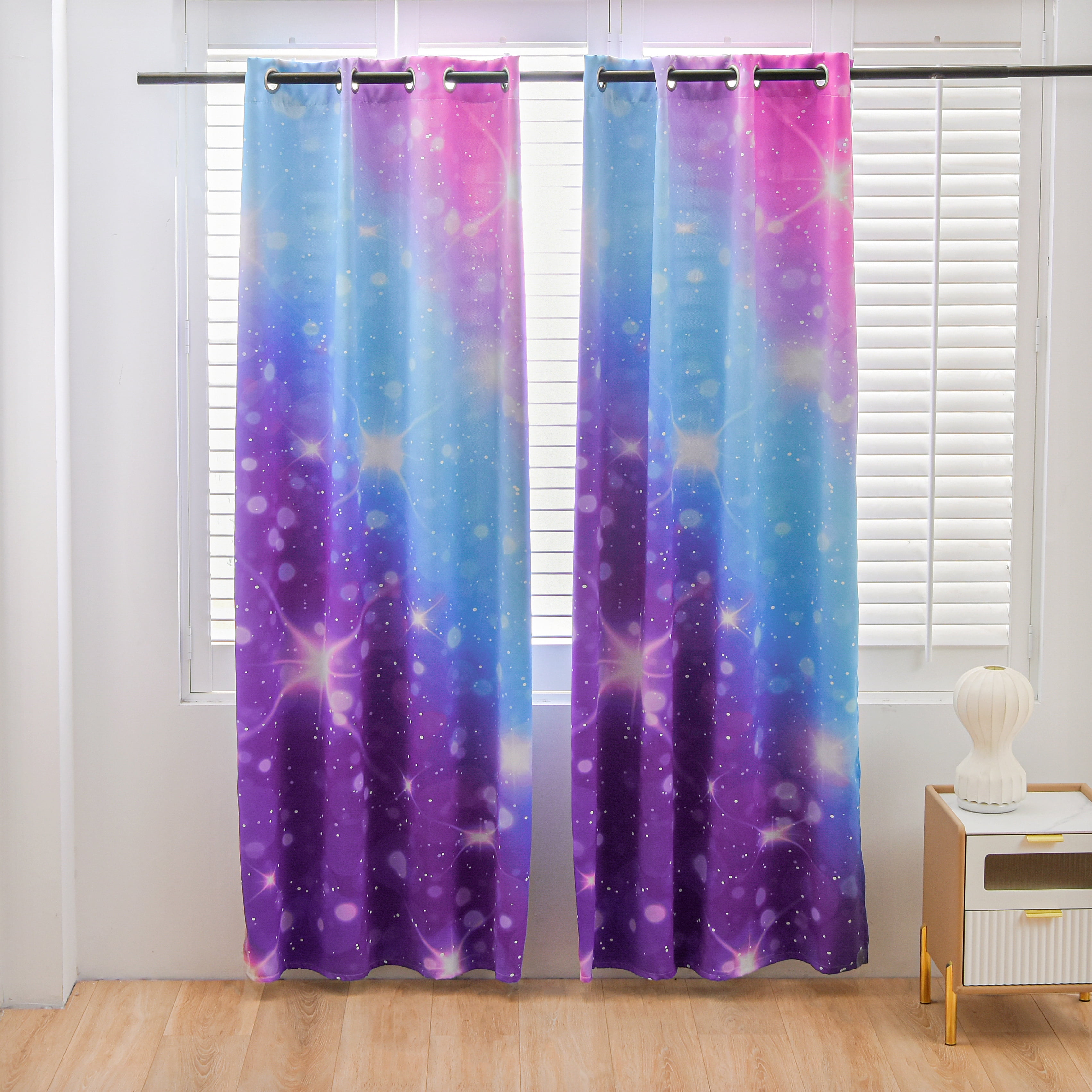 

Шторы затемняющие шторы Btargot Ombre Stars Blackout 52 x 63 дюйма, фиолетовый