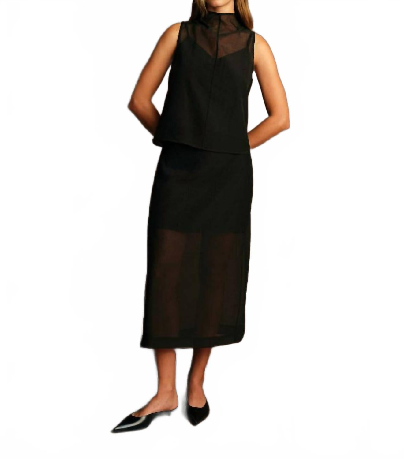 

DELUC Прозрачная юбка Hugh черного цвета