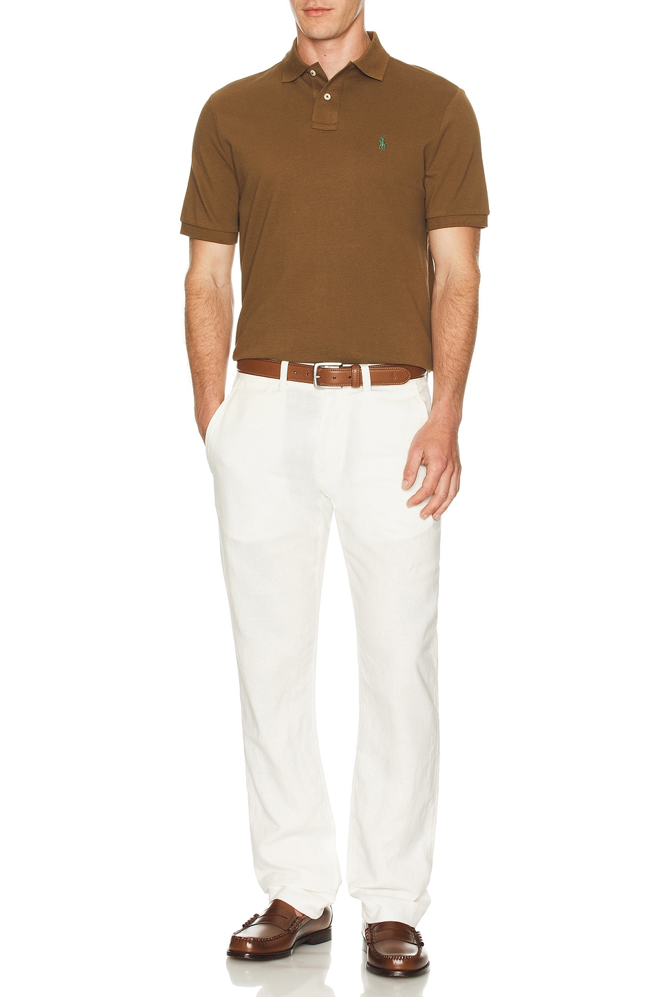 

Короткий рукав, сетчатый поло Polo Ralph Lauren, Nature Brown