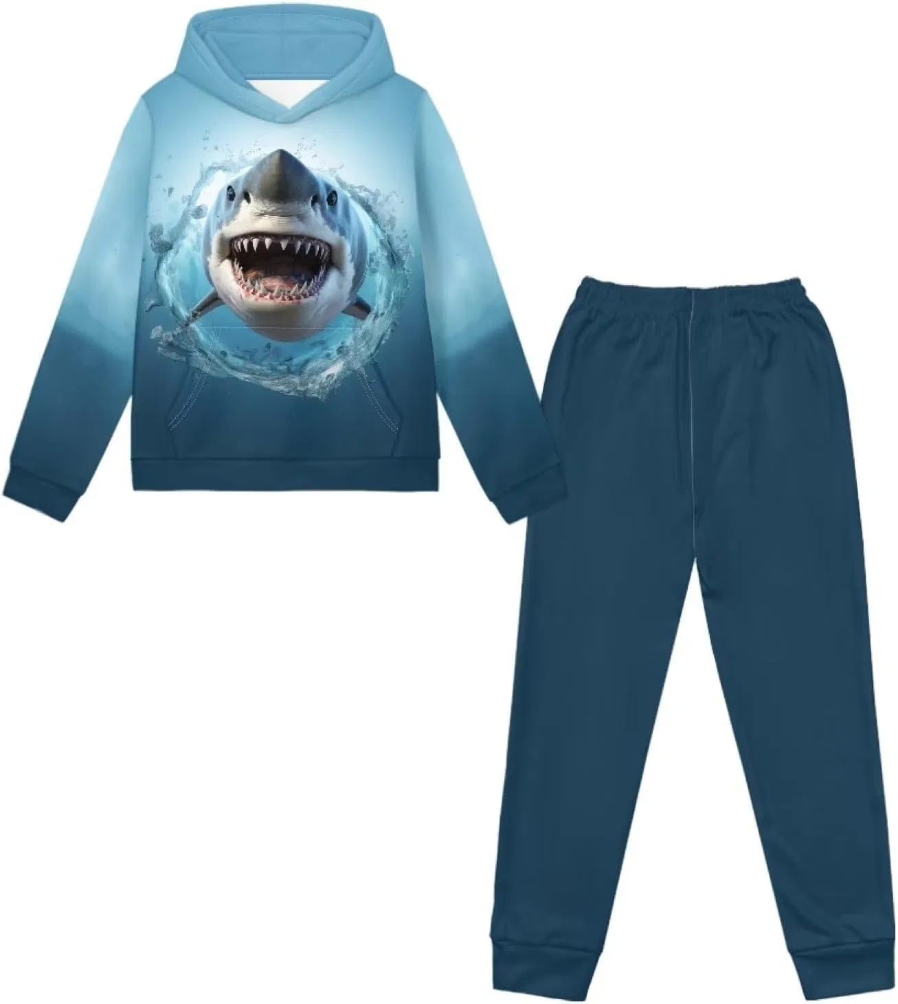 Детский спортивный костюм ZFRXIGN, худи и брюки, цвет Cool Shark — фото 3