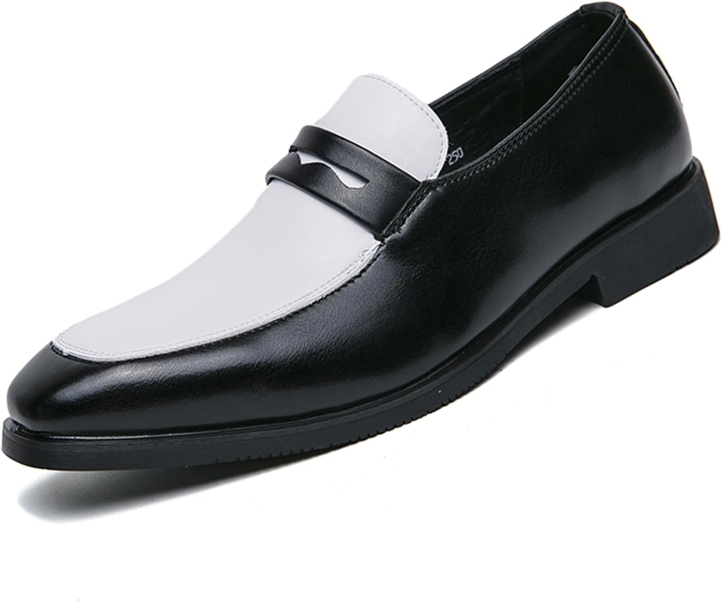 

Мужские двухцветные кожаные слипоны EGGDK, комфортные, с невысоким каблуком, легкие, нескользящие, для офиса, свадеб и повседневной носки, белый