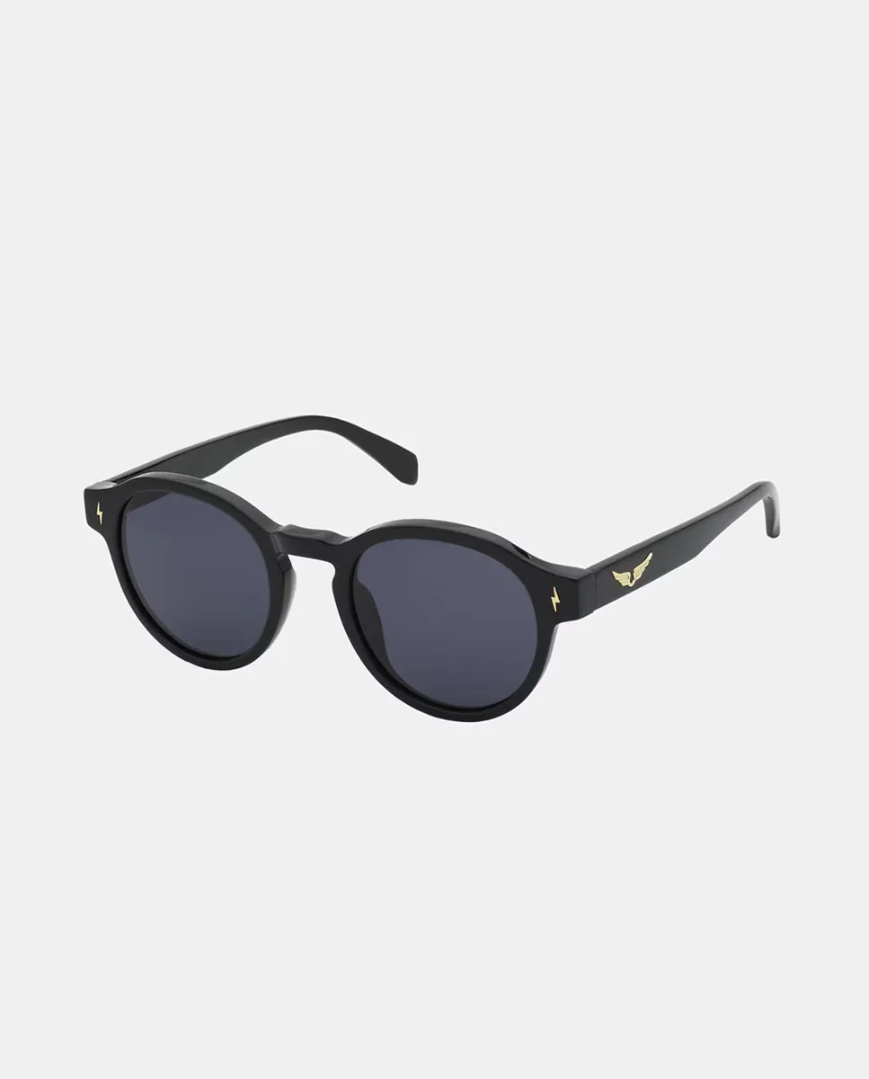 

Круглые солнцезащитные очки Zadig & Voltaire из ацетата, черный