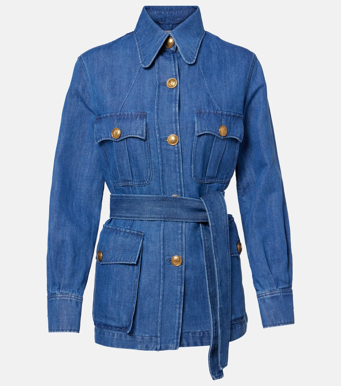 

Джинсовая куртка с поясом Valentino, Medium Blue Denim