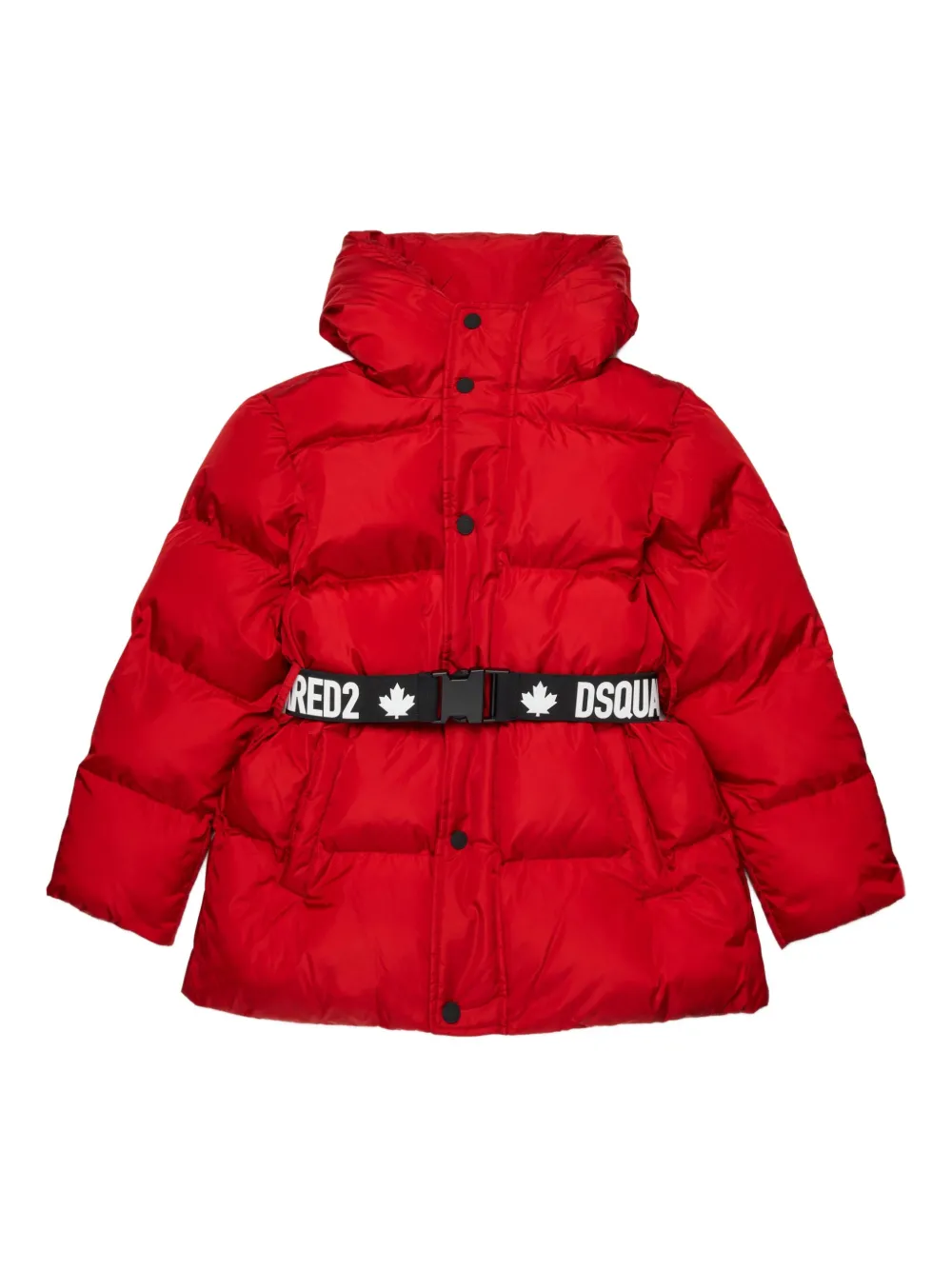 

Пуховик с поясом DSQUARED2 KIDS, красный