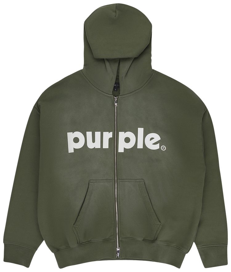 

Худи PURPLE BRAND HWT Fleece Full Zip Hoodie 'Green', зеленый