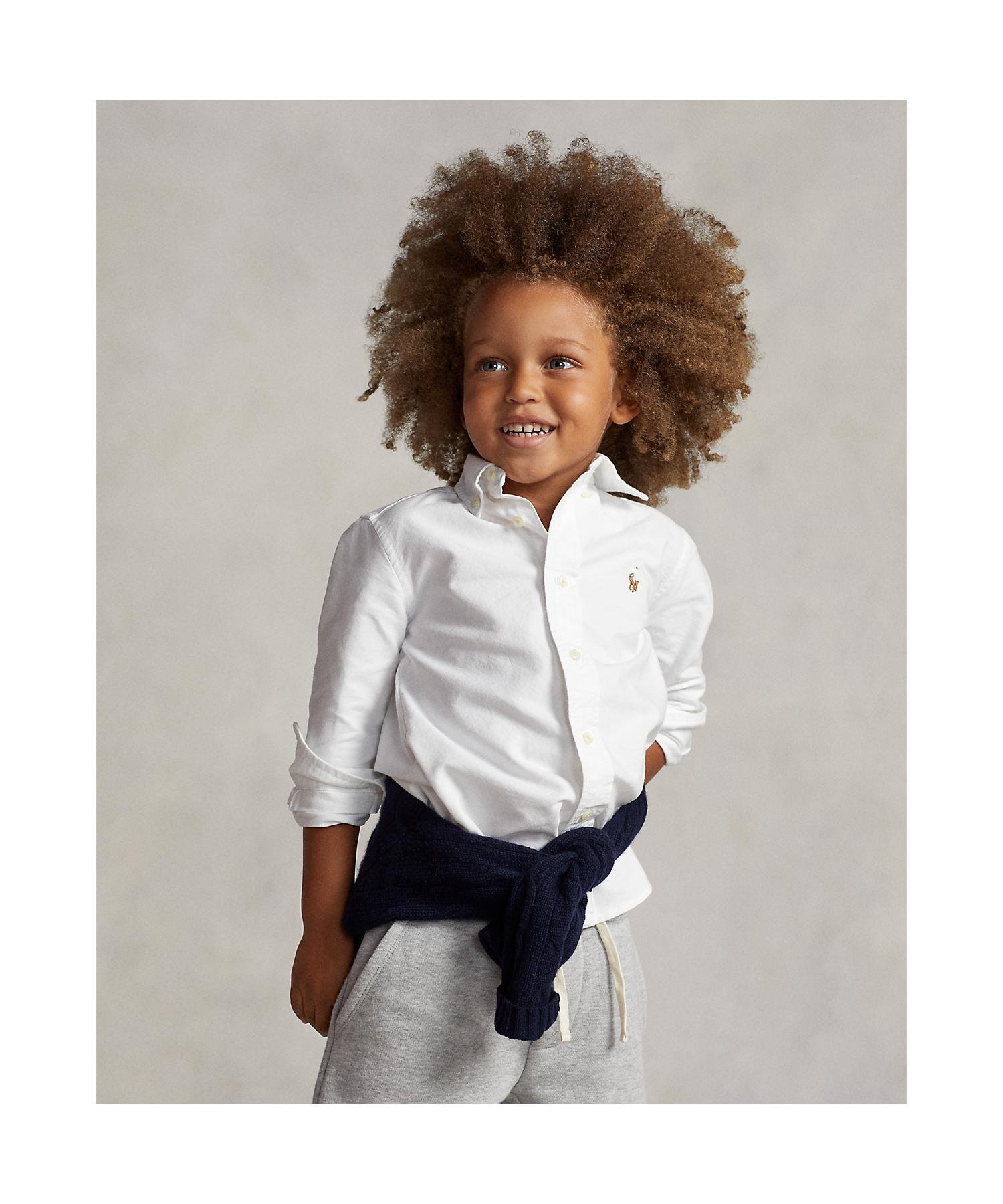 (Для мальчиков 2-7 лет) Хлопковая рубашка Оксфорд Polo Ralph Lauren, 100 White