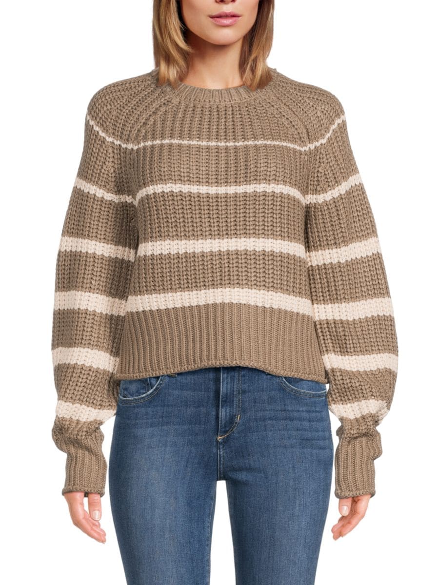 

Полосатый вязаный свитер Hifza RD style, цвет Taupe White