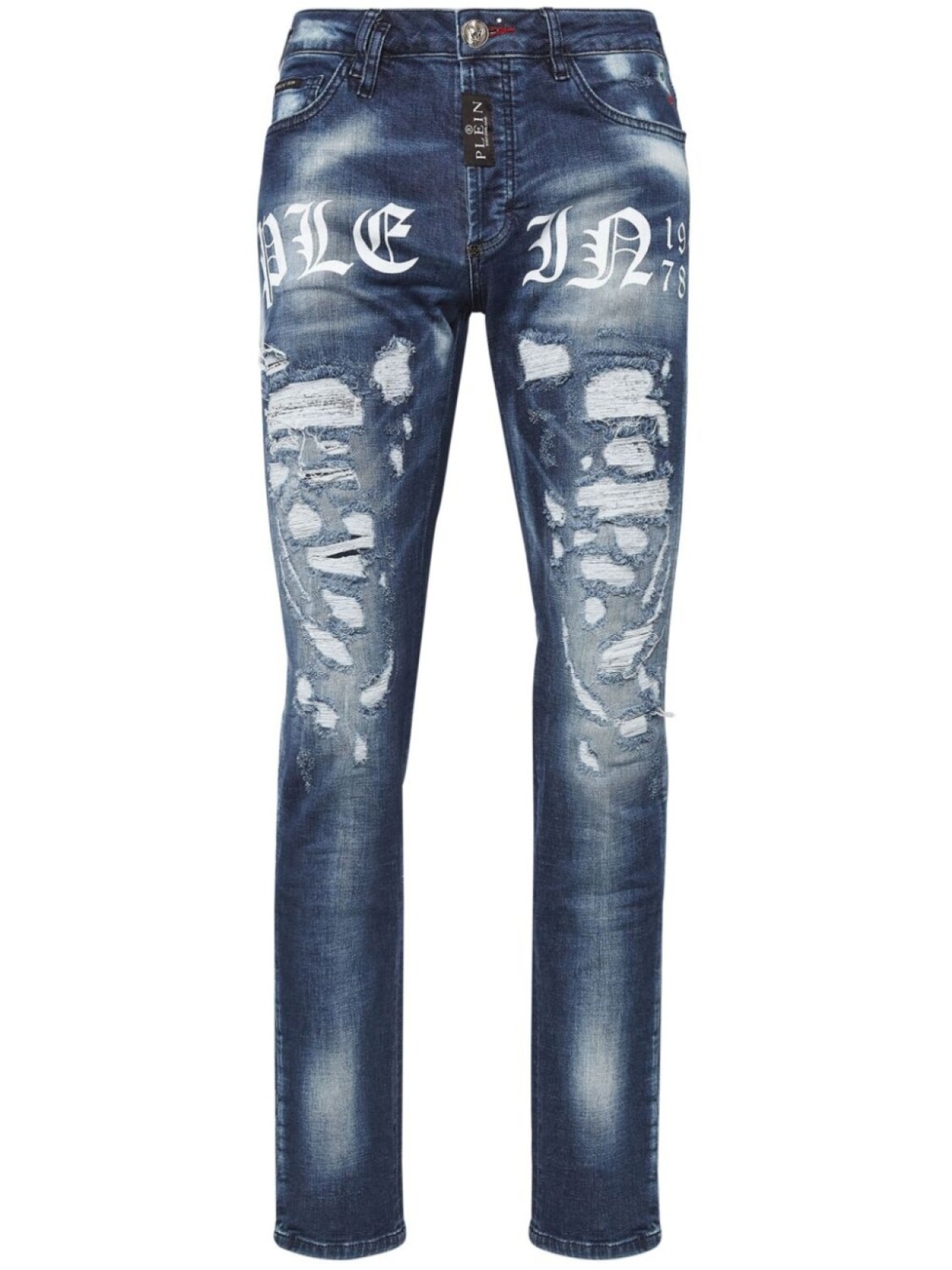

Philipp Plein прямые джинсы с логотипом, синий