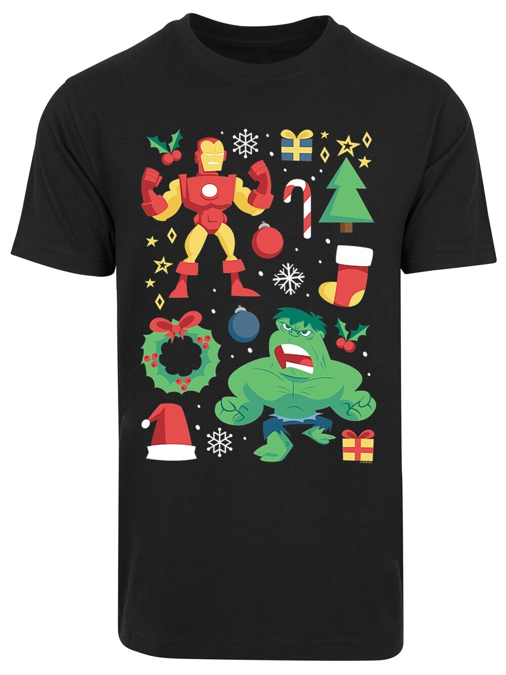 

Футболка F4Nt4Stic Marvel Universe Iron Man And Hulk Weihnachten, черный