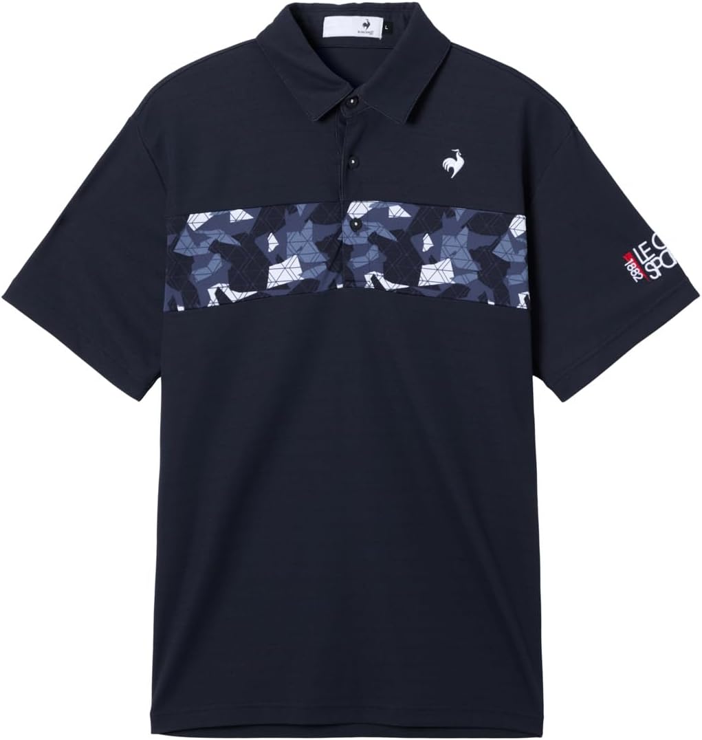 

Мужская поло-рубашка с коротким рукавом Coq Sportif LG5FHS00M, сухая, влагоотводящая, быстросохнущая, дезодорирующая, с принтом Switch, для гольфа Le Coq Sportif, темно-синий