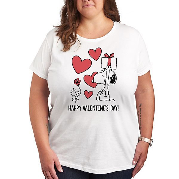 

Футболка с принтом Peanuts Snoopy & Woodstock Happy Valentine's Day Licensed Character, White