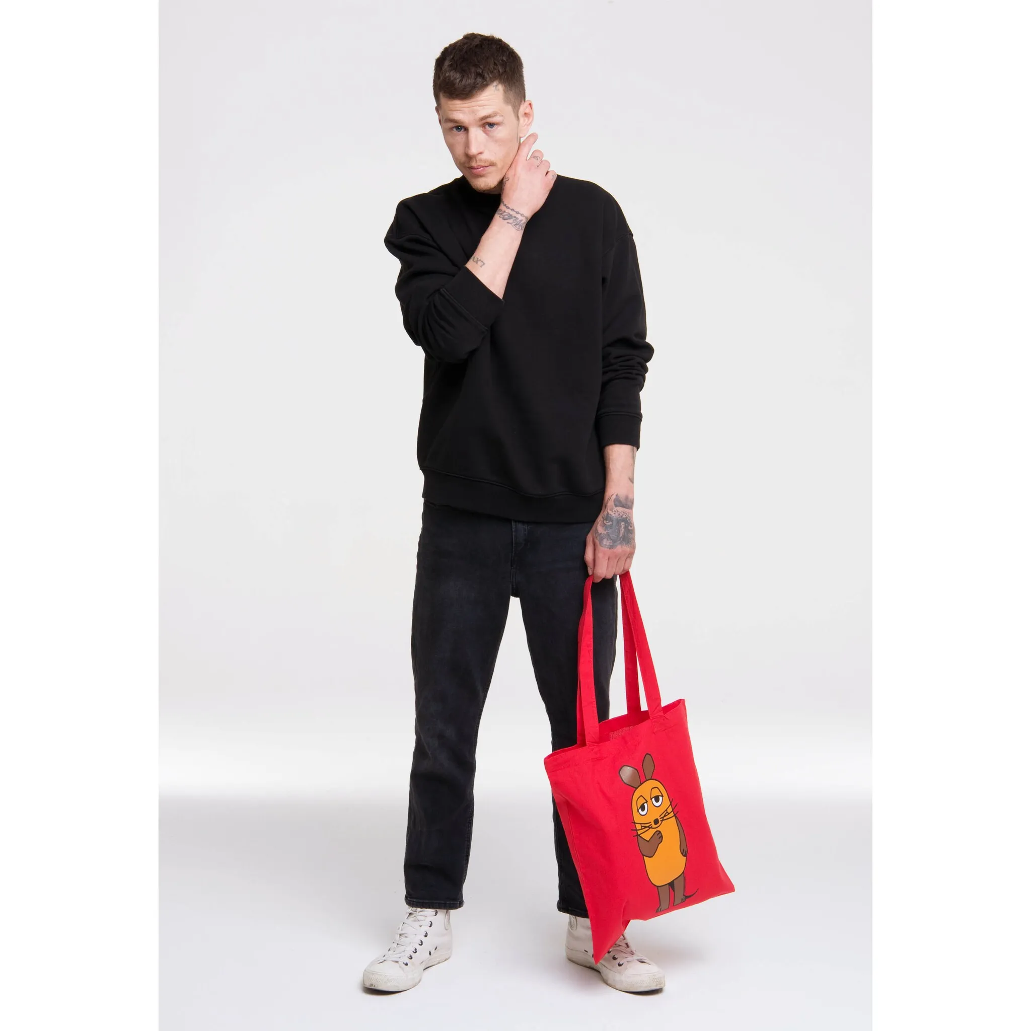 

Сумка с ручкой LOGOSHIRT "Хлопковая сумка Шоу с мышкой", Logoshirt "Шоу с мышкой", красный