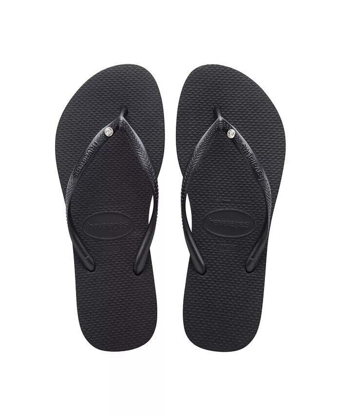 

Женские узкие шлепанцы Swarovski Crystal II Havaianas, черный