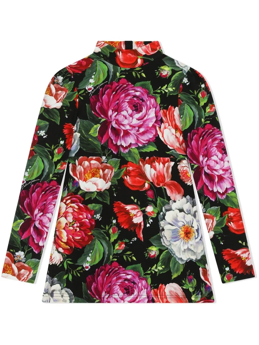 

Платье с цветочным принтом Dolce & Gabbana Kids, черный