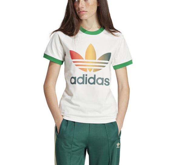 Футболка оригиналы градиент трилистник кали футболка азия размеры Adidas, желтый — фото 2