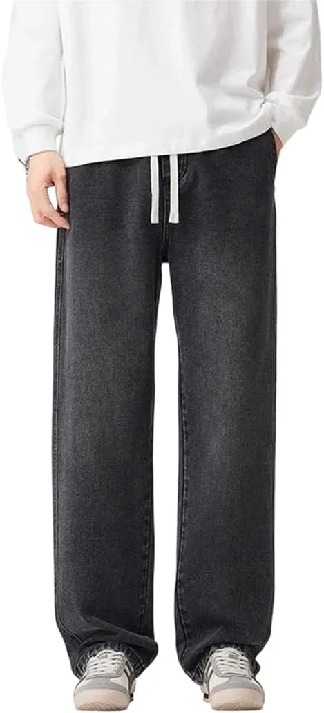 Джинсы свободные Men's Drawstring Vintage Loose Wide Leg Jeans, цвет 5