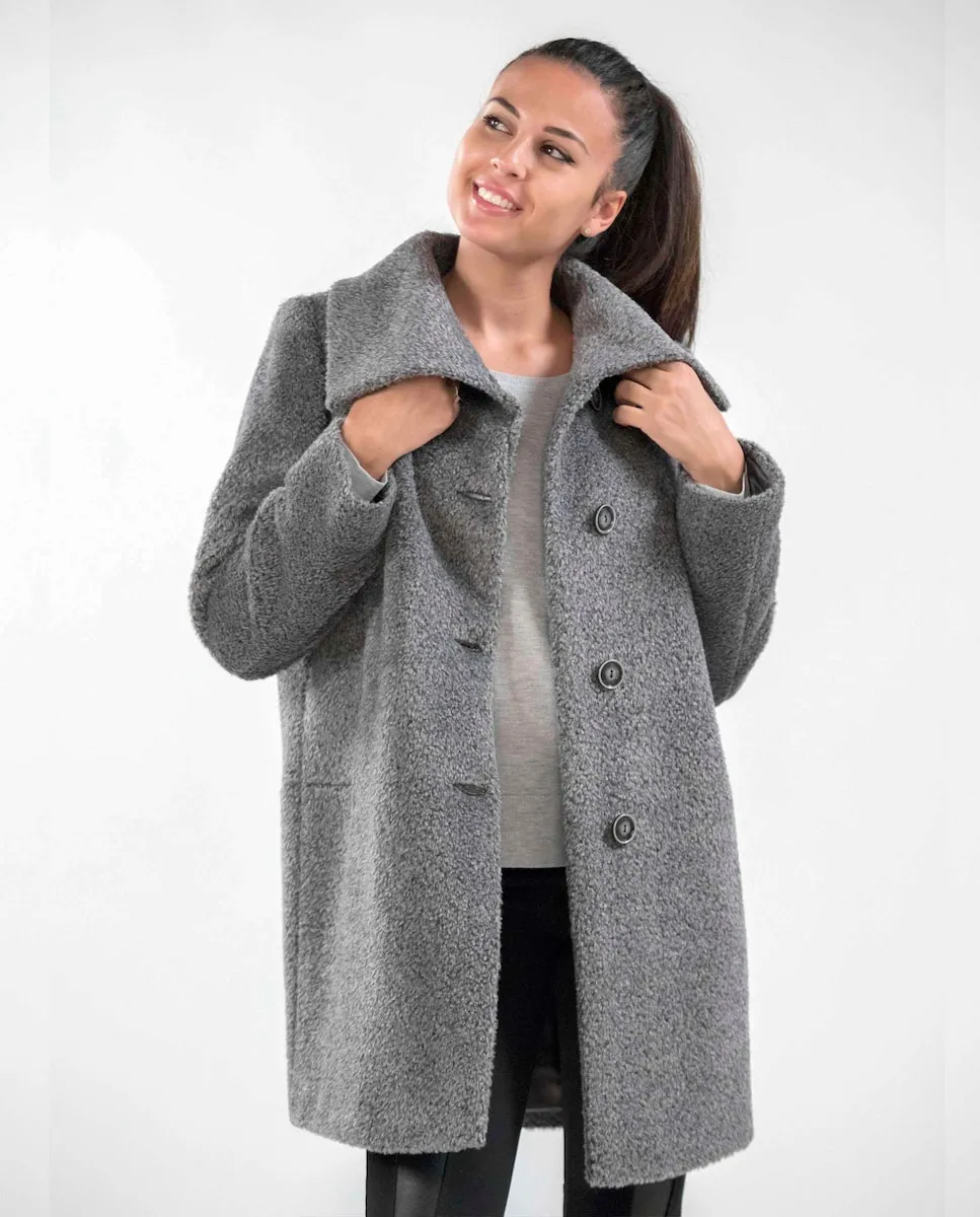 

Женское пальто оверсайз с асимметричным воротником Fsh, серый