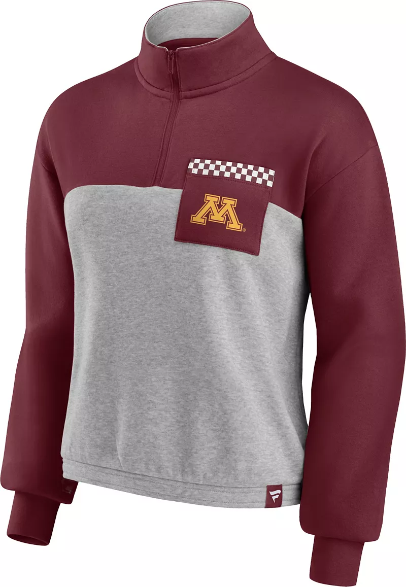 

Женская темно-бордовая флисовая куртка на молнии 1/4 NCAA Minnesota Golden Gophers Fanatics