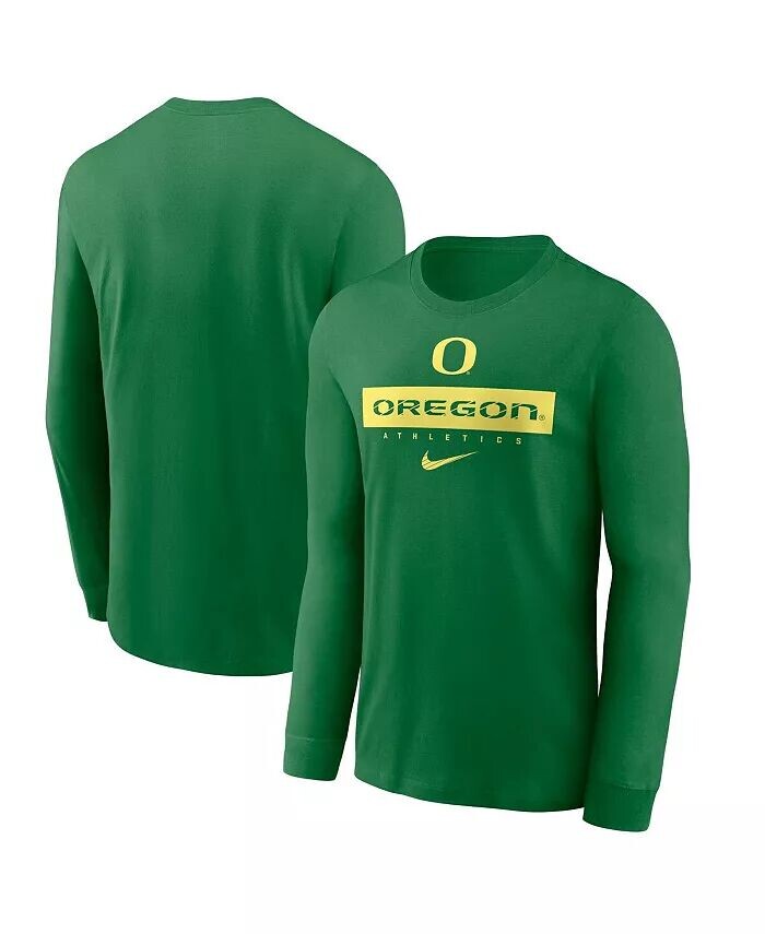 

Мужская зеленая футболка Oregon Ducks 2024 Sideline Legend Performance с длинным рукавом Nike