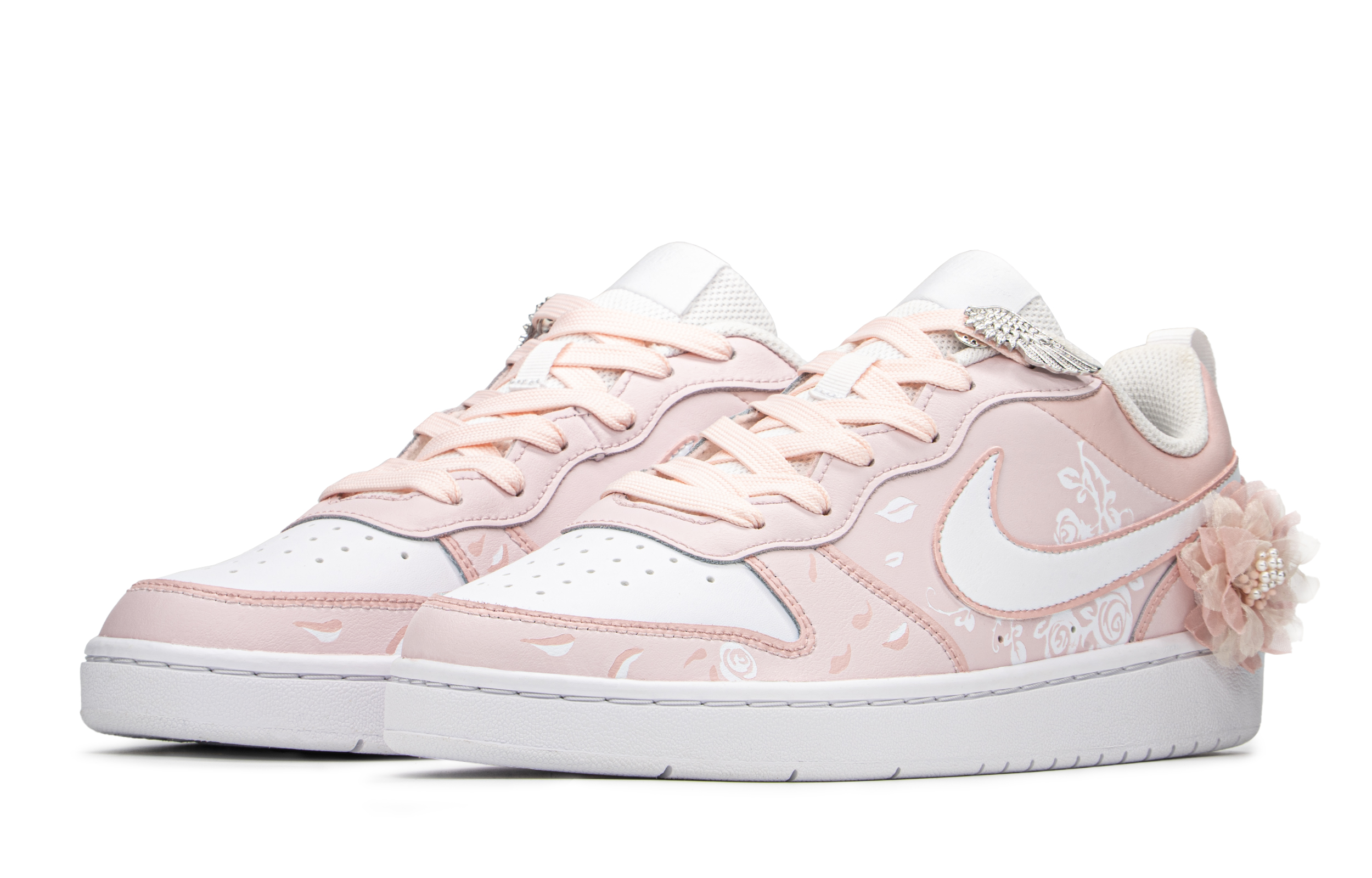 

Кроссовки Nike Court Borough Series Skateboard Shoes Women's Low-Top White Pink