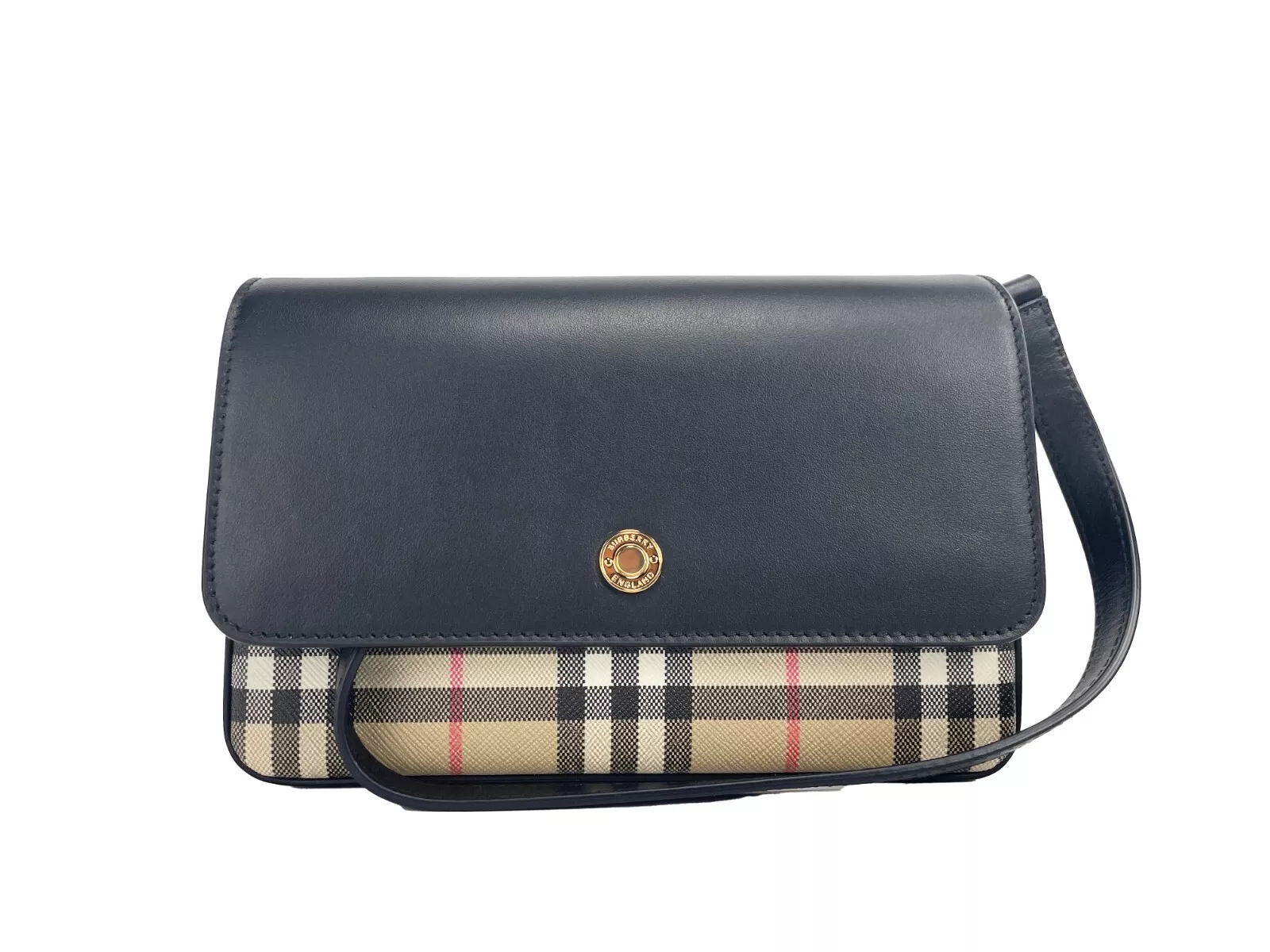 

Сумка через плечо из черной кожи New Hampshire Small Check Burberry