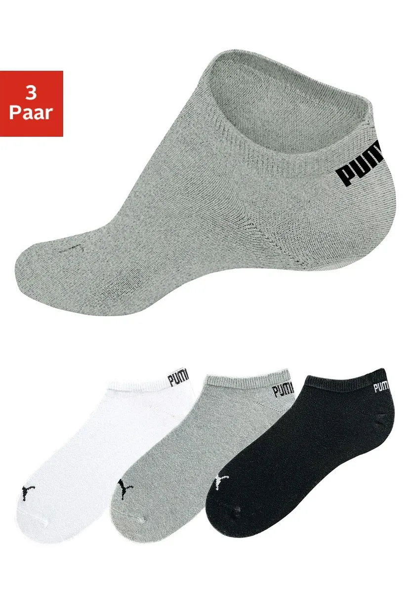 

Носки-кеды PUMA (3 шт.) с вязаным логотипом бренда, белый