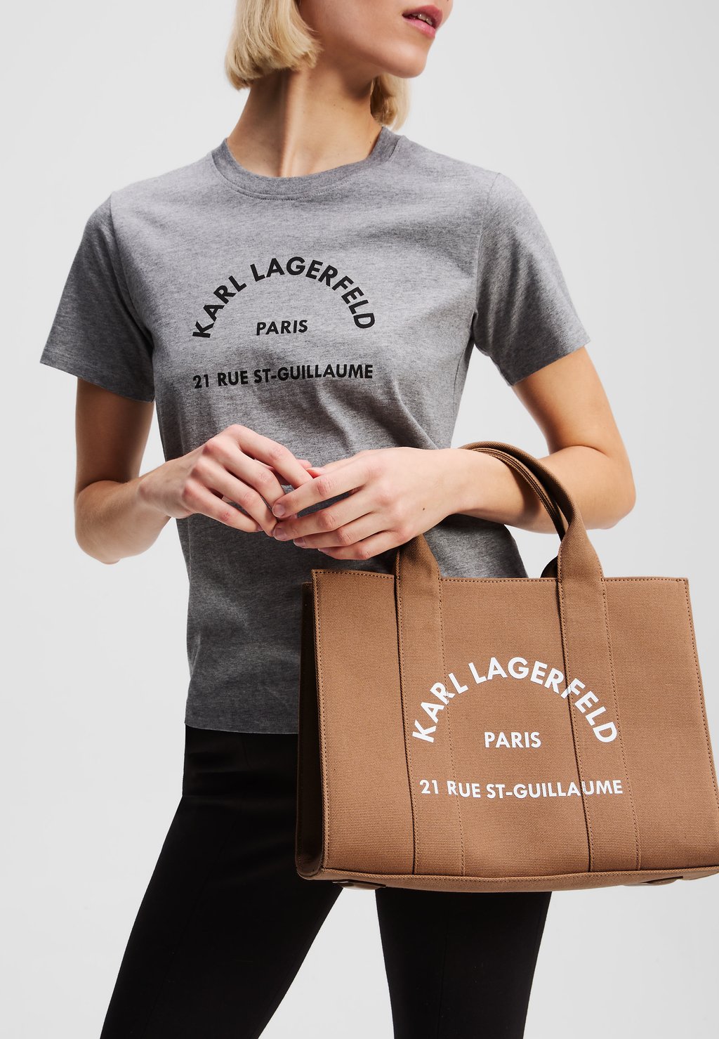 

Сумка SQUARE MEDIUM TOTE KARL LAGERFELD, серо-коричневый