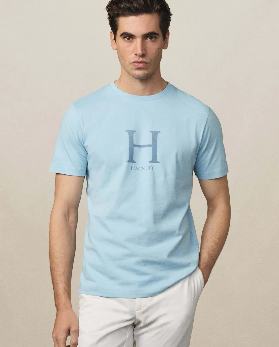 

Классическая мужская футболка с логотипом H Fit Hackett, синий