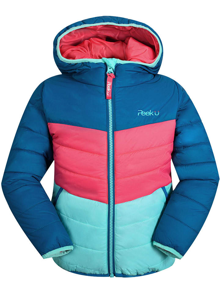 

Стеганая куртка Peek U, цвет blau/pink/türkis