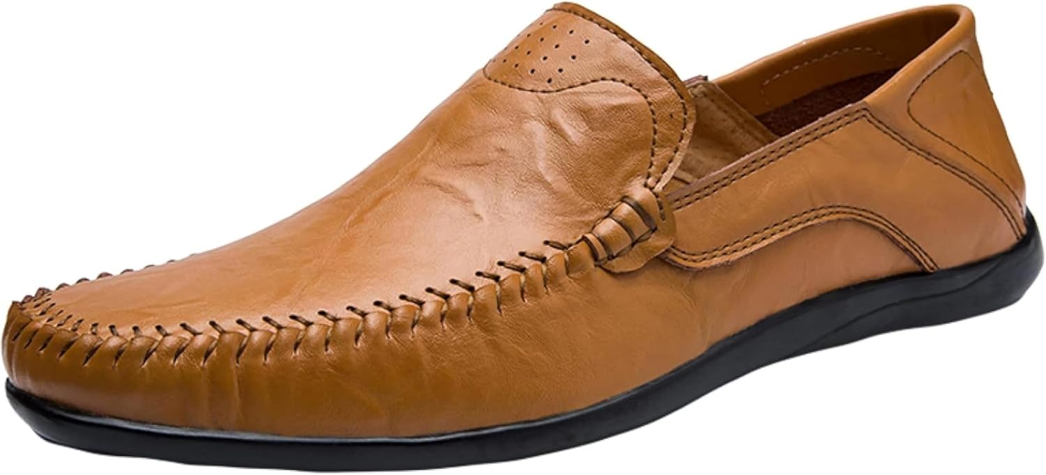 

Мужские мягкие лоферы OXCOWNIU, повседневные плоские туфли, мокасины, летние мужские туфли на плоской подошве, светло-коричневый