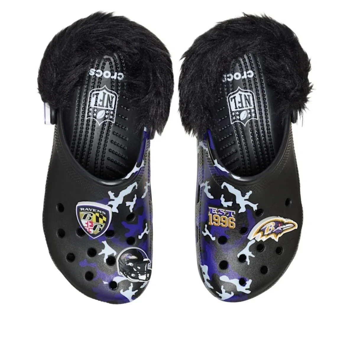 Сабо Crocs x NFL 26 Classic Clog Baltimore Ravens 'Black' 213166-90H, черный — фото 2