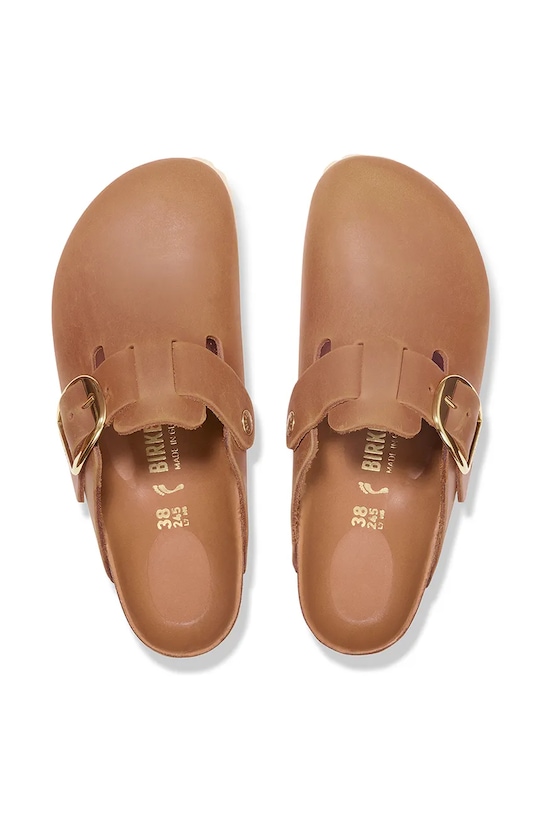 Кожаные шлепанцы Boston с широкой пряжкой Birkenstock, коричневый — фото 3