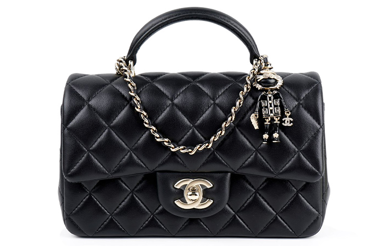 

CHANEL Классический клатч CF22SS весенне-летний из ягненка наплечная сумка через плечо миниатюрная женская черная