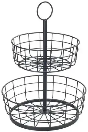 

WENKO etagere "Multi-Basket Etagère", (1 шт.), железо с порошковым покрытием, 2 яруса Высота: 39 см, черный