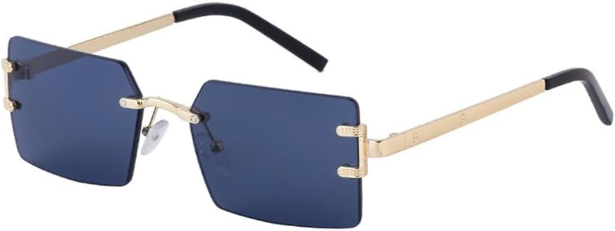 

Ретро женские солнцезащитные очки без оправы с алмазной огранкой, металлическая оправа для очков, для активного отдыха и вождения, мужские солнцезащитные очки UV400 HCPIHF, 1