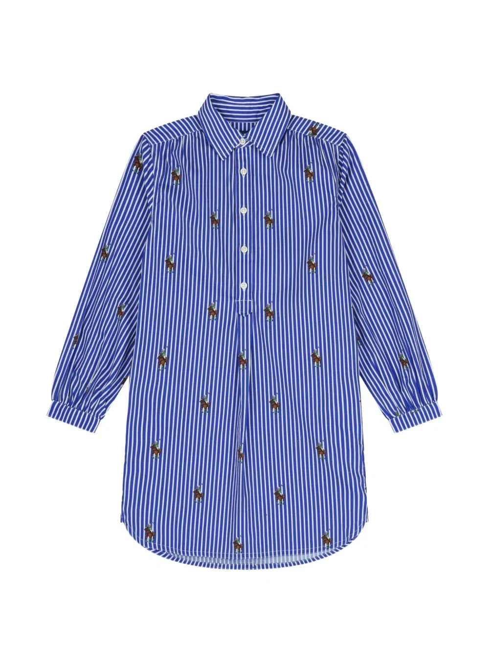 Полосатое платье Polo Bear Polo Ralph Lauren Kids, синий