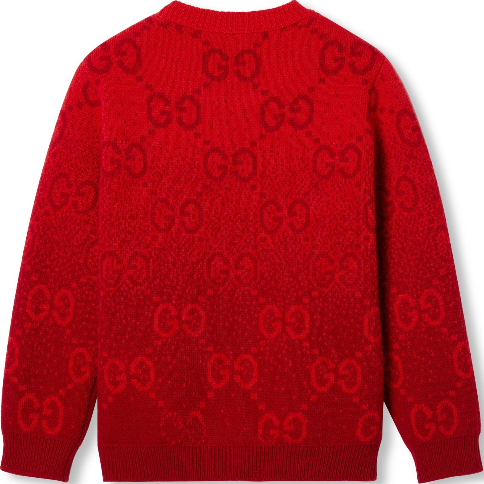 Детский свитер с круглым вырезом, средней жесткости Gucci, красный — фото 4