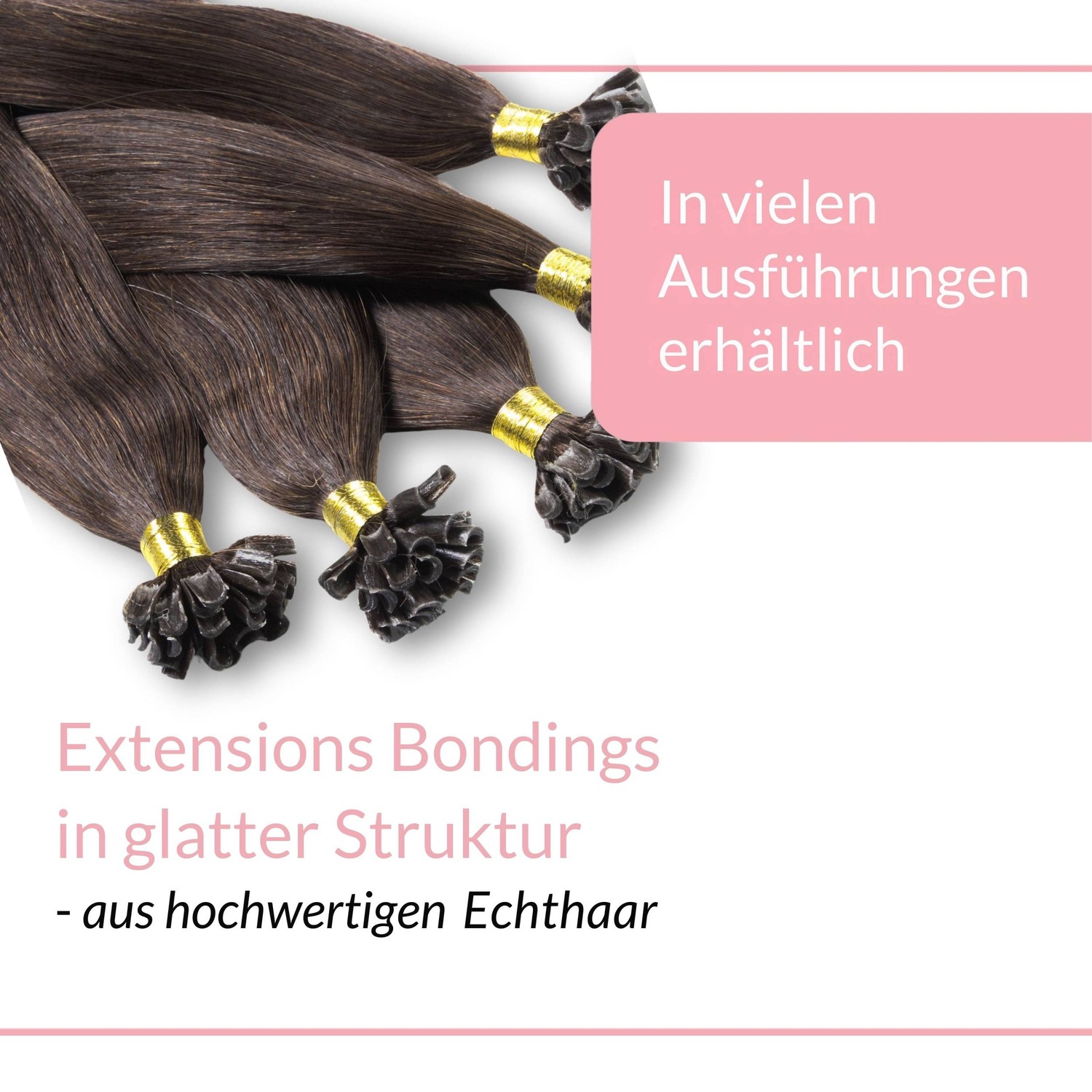 Накладные волосы bonding extensions echthaar #5/0 hellbraun 1g Hair2Heart, 60cm, количество 25 шт. — фото 3