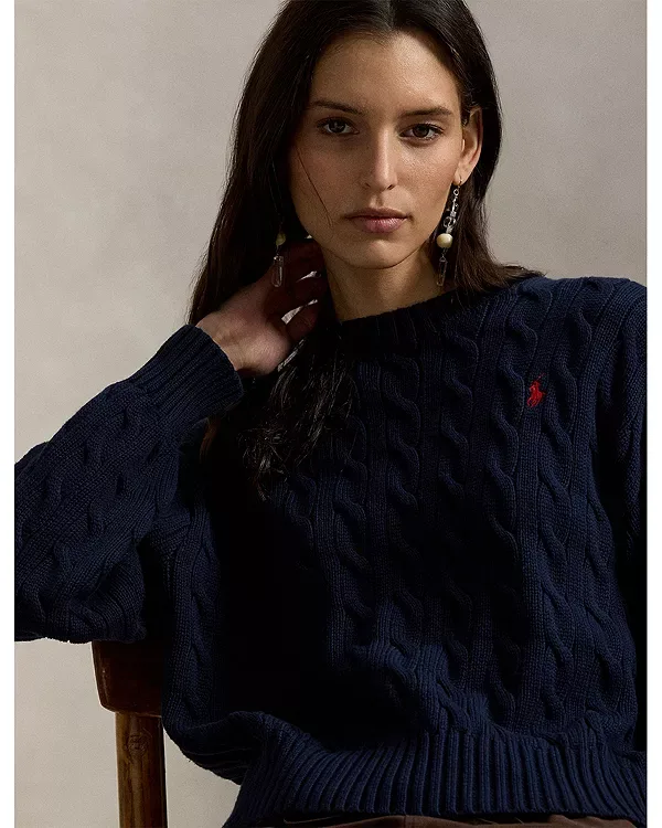 Свитер крупной вязки с круглым вырезом Ralph Lauren, Blue — фото 4