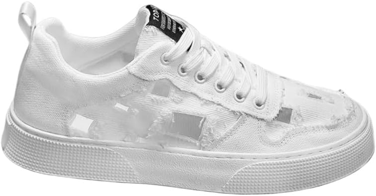 

Мужские повседневные дышащие кеды. Сделаны из канвы. С противоскользящей и износостойкой подошвой Fusecottc, белый