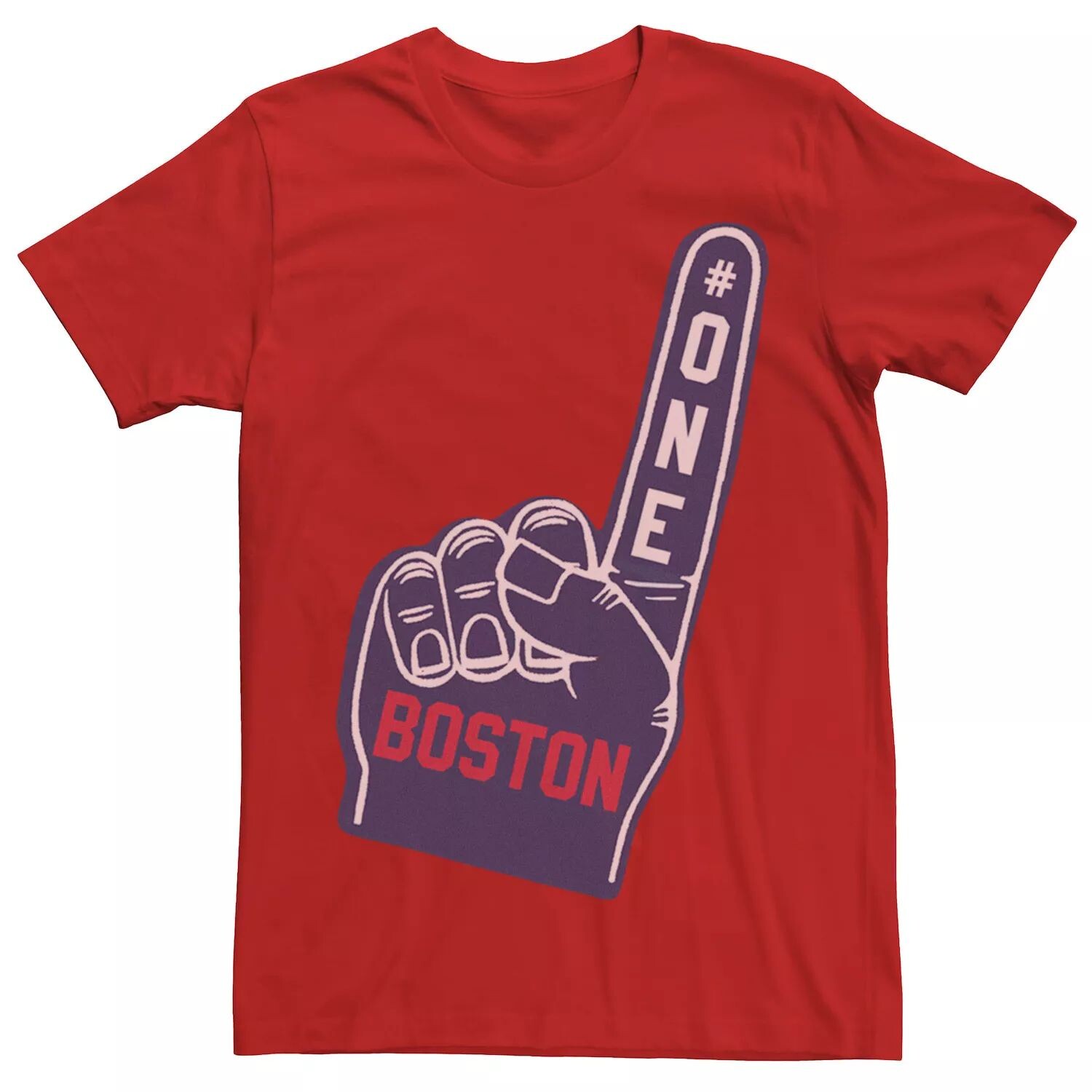 

Мужская футболка Boston Number One из пенопласта с рисунком на пальцах Licensed Character