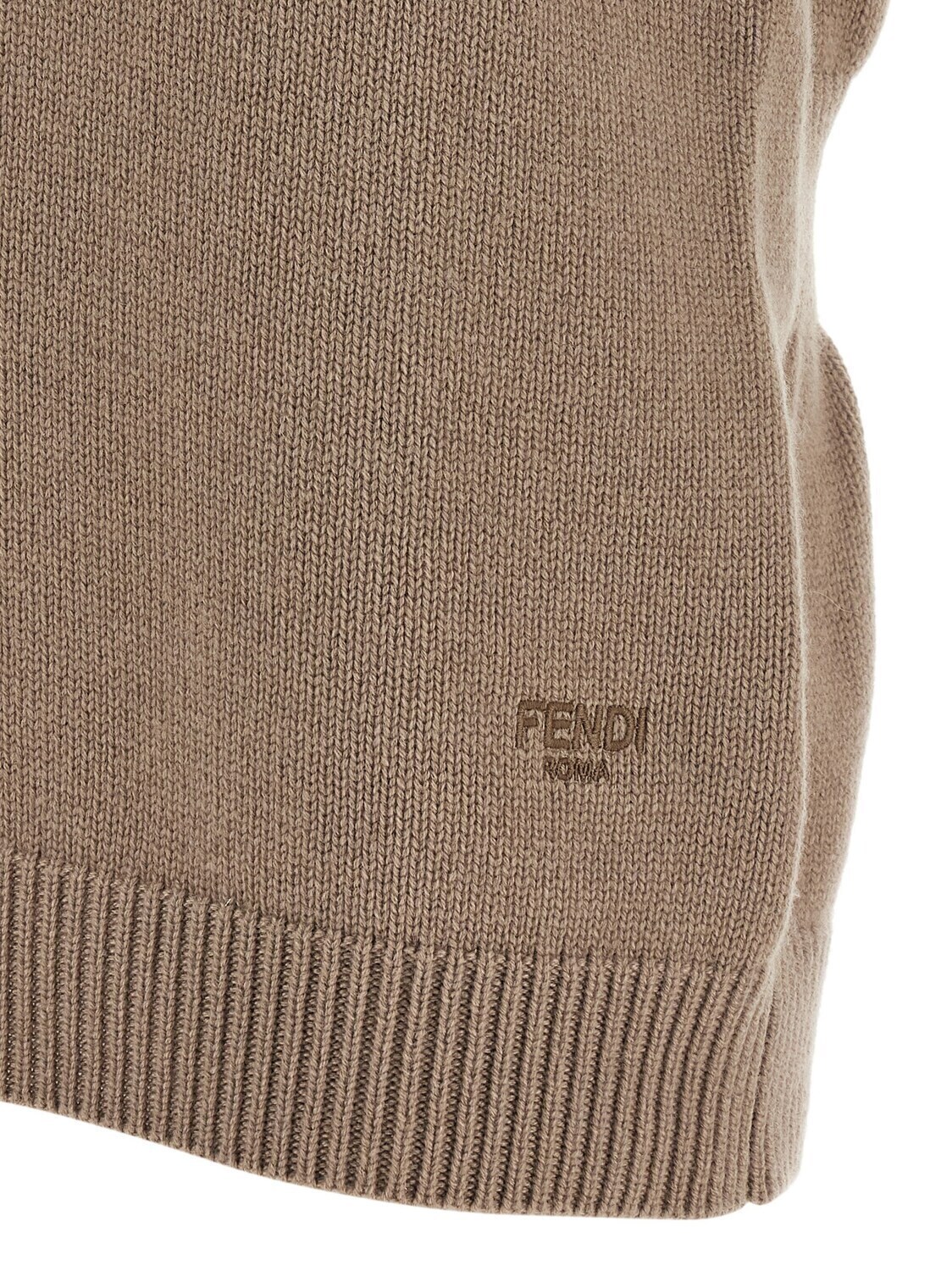 Кашемировый жилет FENDI, бежевый — фото 4