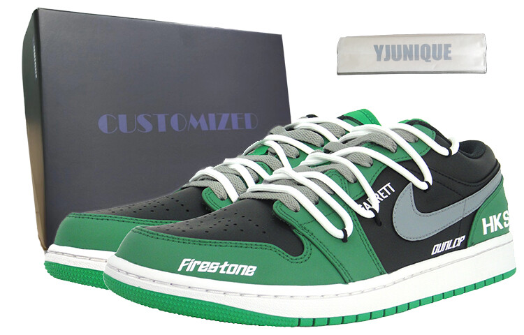 

Кроссовки Air Jordan 1 Vintage Basketball Shoes Men Low-top White, зеленый