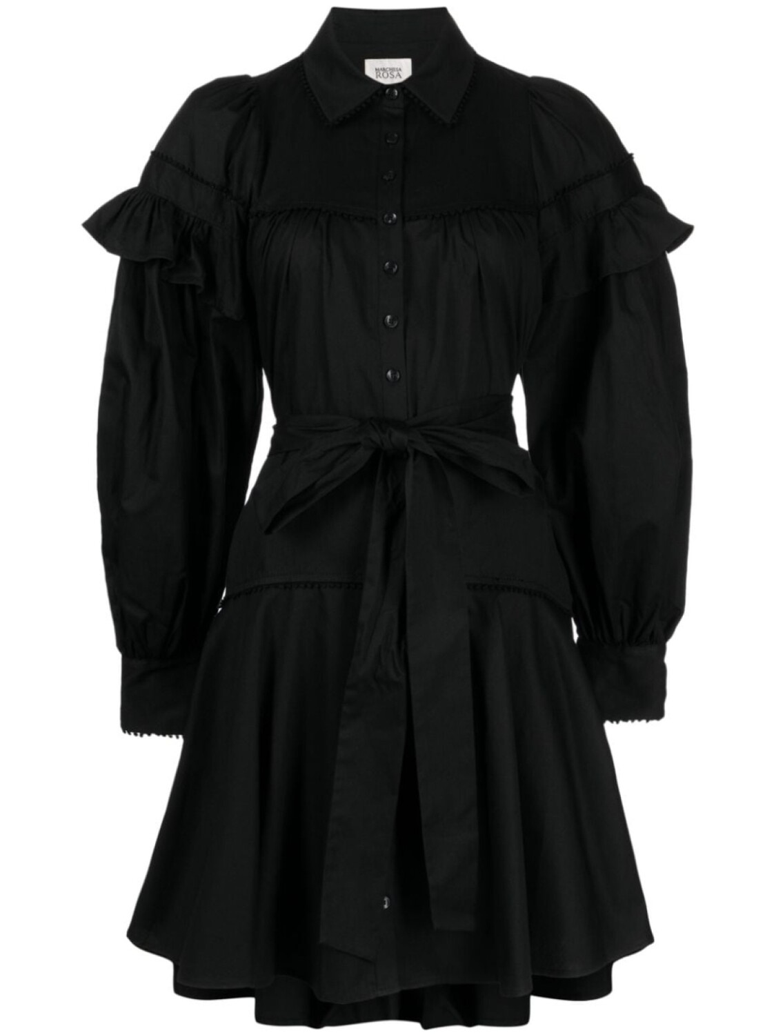 

Marchesa Rosa платье мини Disa с поясом, черный