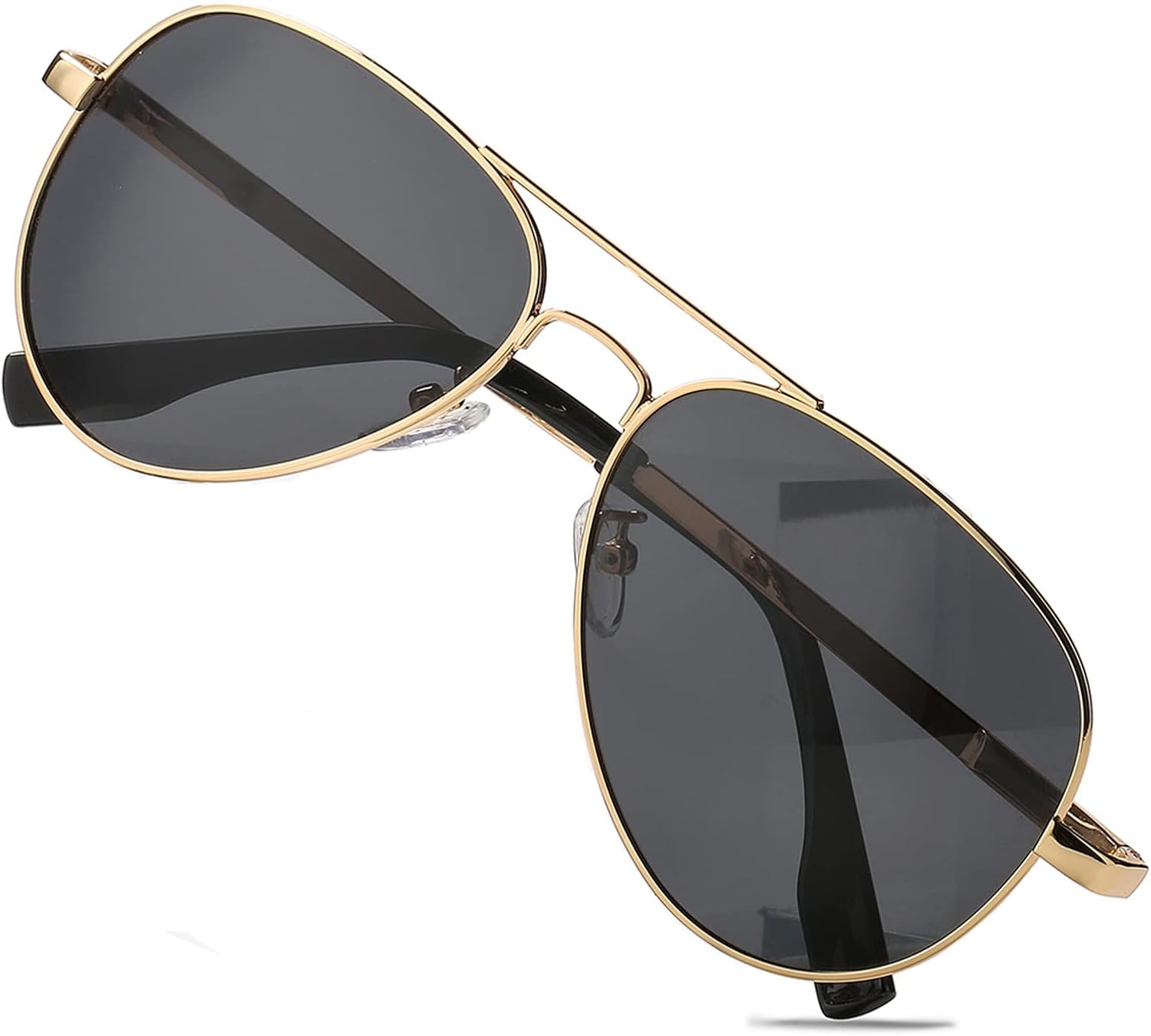 

Поляризованные солнцезащитные очки-авиаторы HJSTES для женщин и мужчин, классические металлические линзы, зеркальная защита, 100% блокировка УФ-излучения, 58 мм, A11 Gold Frame/Black Lens